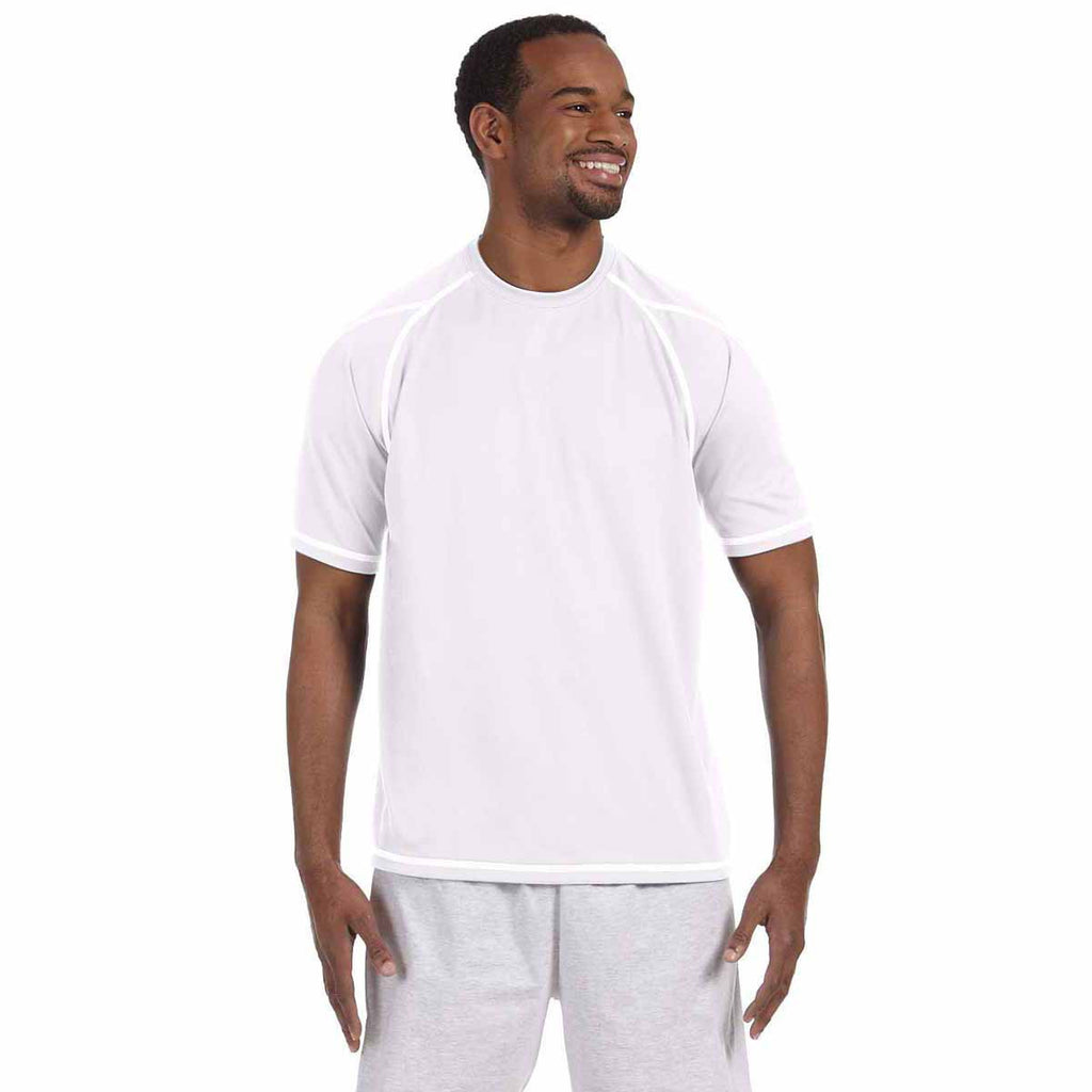 Champion Men's White Double Dry 4.1-Ounce Mesh T-Shirt
