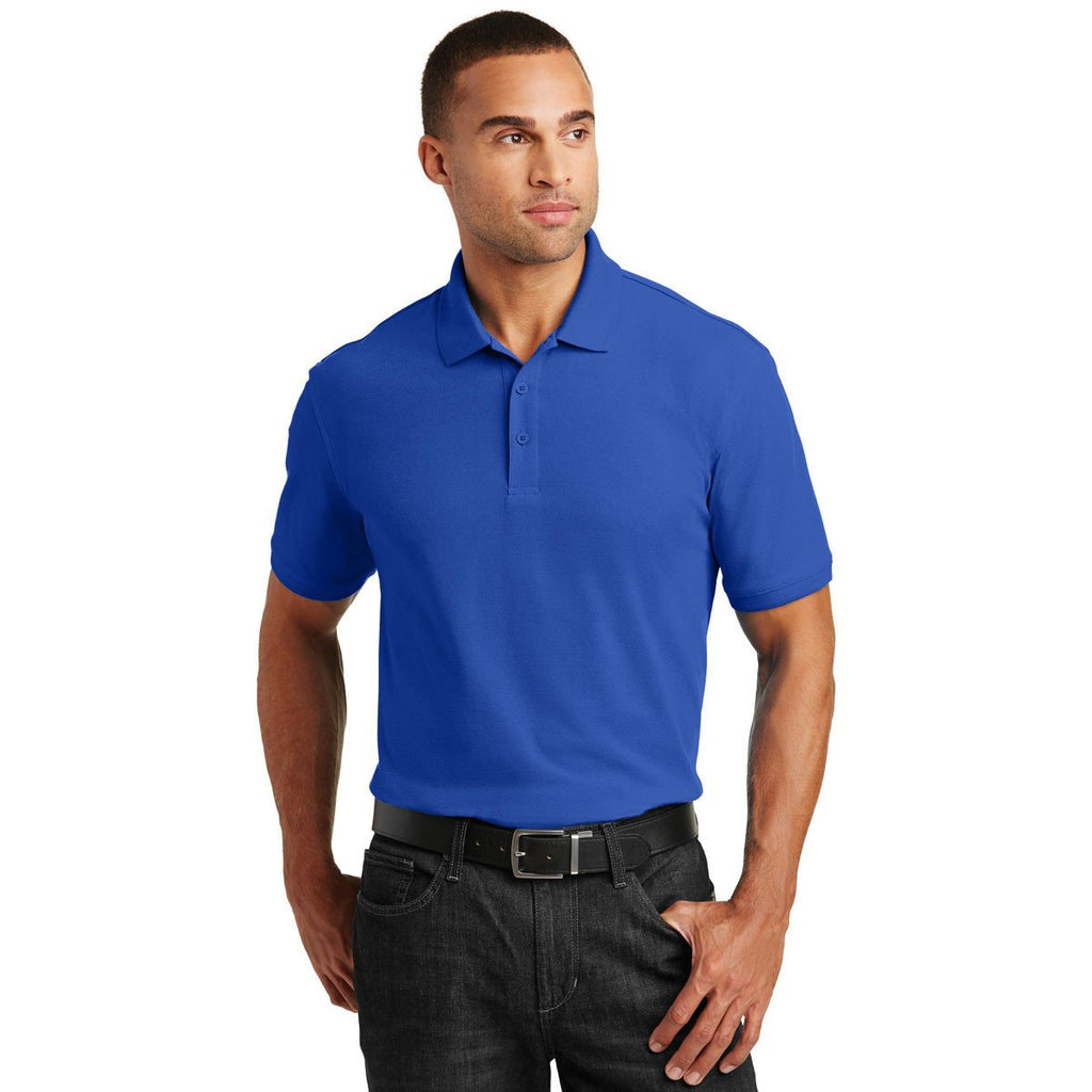 Port Authority Men's True Royal Tall Core Classic Pique Polo