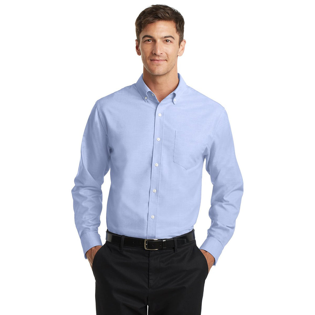 Port Authority Men's Oxford Blue Tall Superpro Oxford Shirt