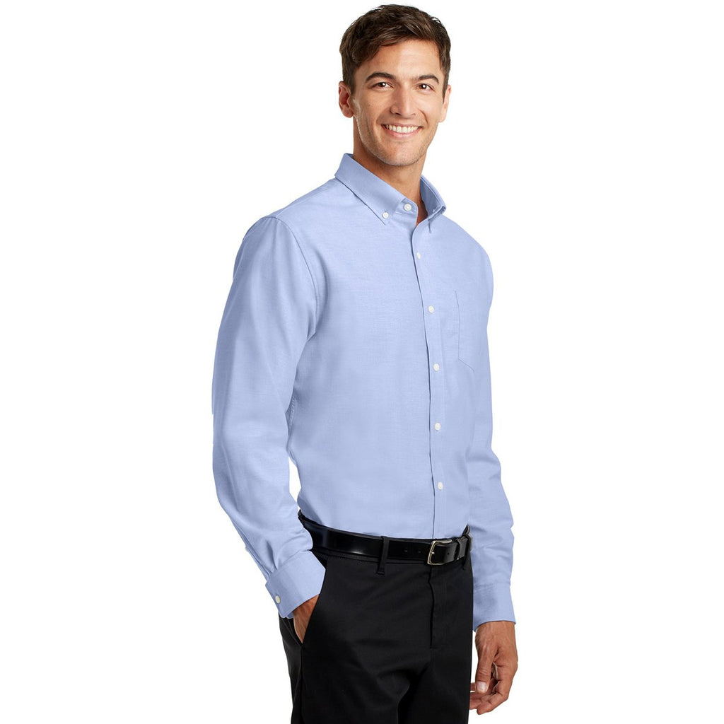 Port Authority Men's Oxford Blue Tall Superpro Oxford Shirt