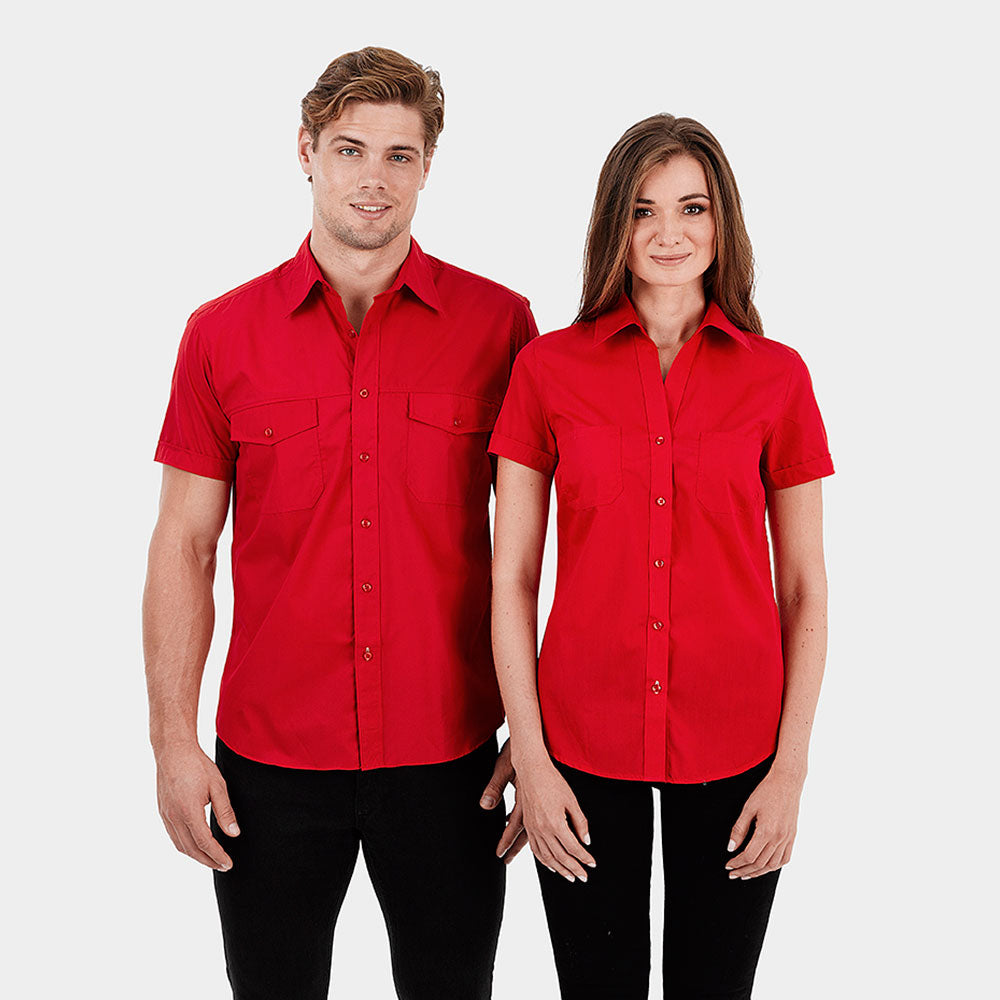 Identitee Women's Red Harley Short Sleeve Shirt