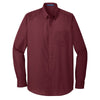 au-w100-port-authority-burgundy-poplin-shirt