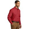 Port Authority Men's Rich Red Long Sleeve Carefree Poplin Shirt