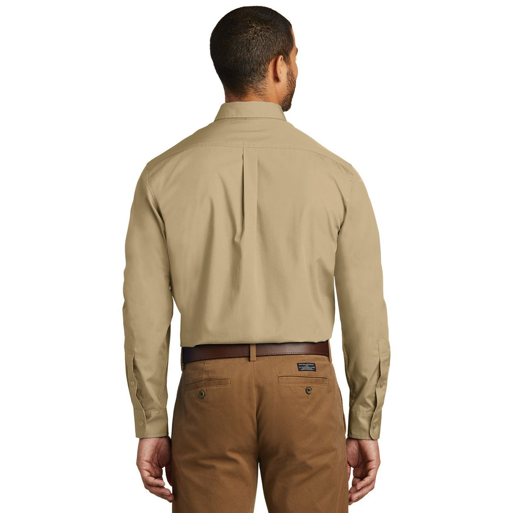 Port Authority Men's Wheat Long Sleeve Carefree Poplin Shirt