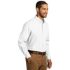 Port Authority Men's White Long Sleeve Carefree Poplin Shirt