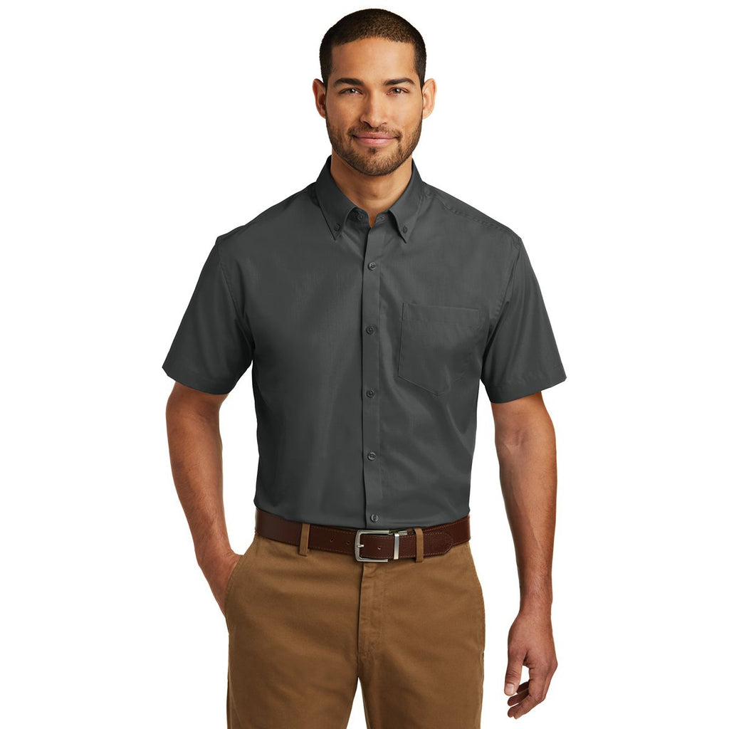 Port Authority Men's Graphite Short Sleeve Carefree Poplin Shirt