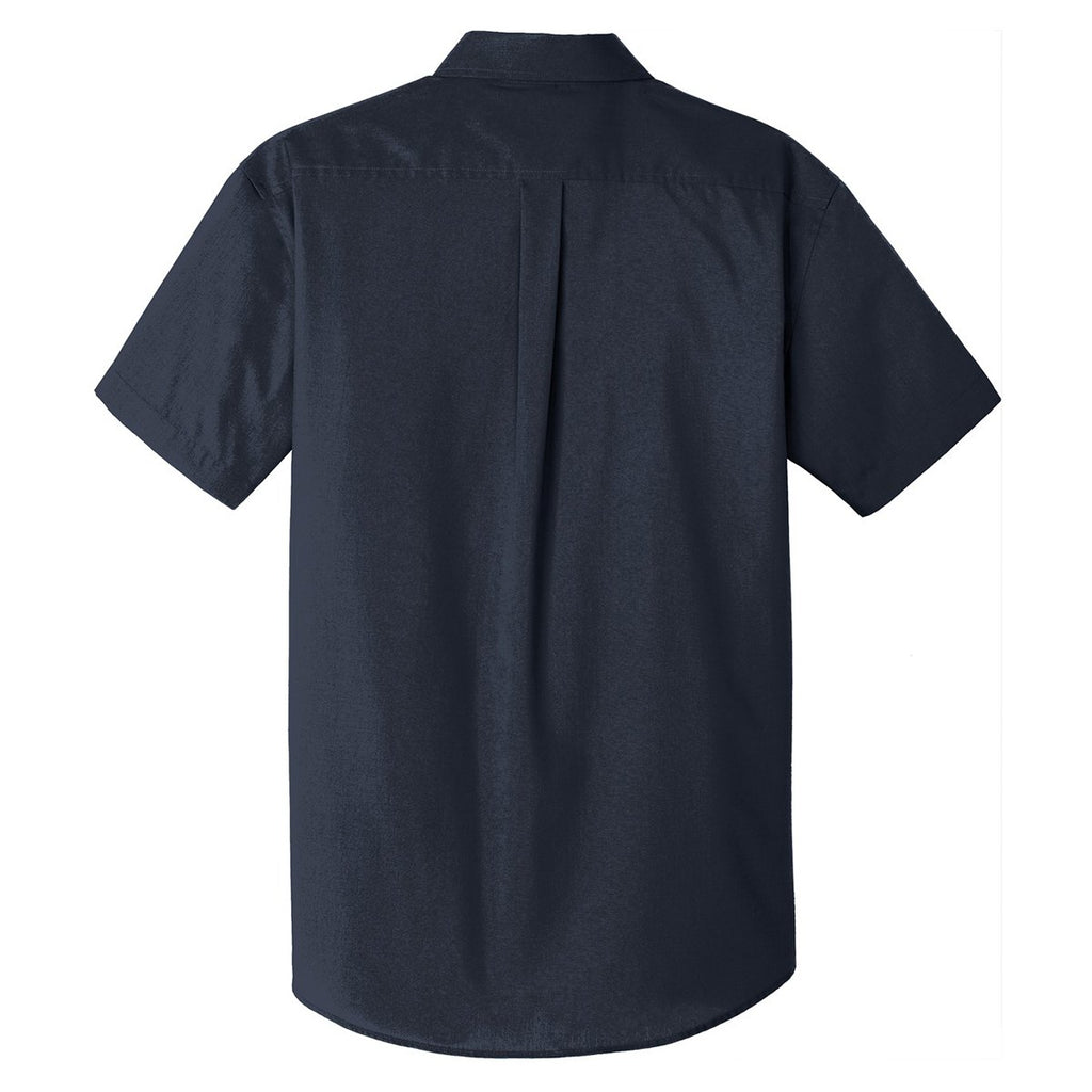 Port Authority Men's River Blue Navy Short Sleeve Carefree Poplin Shirt