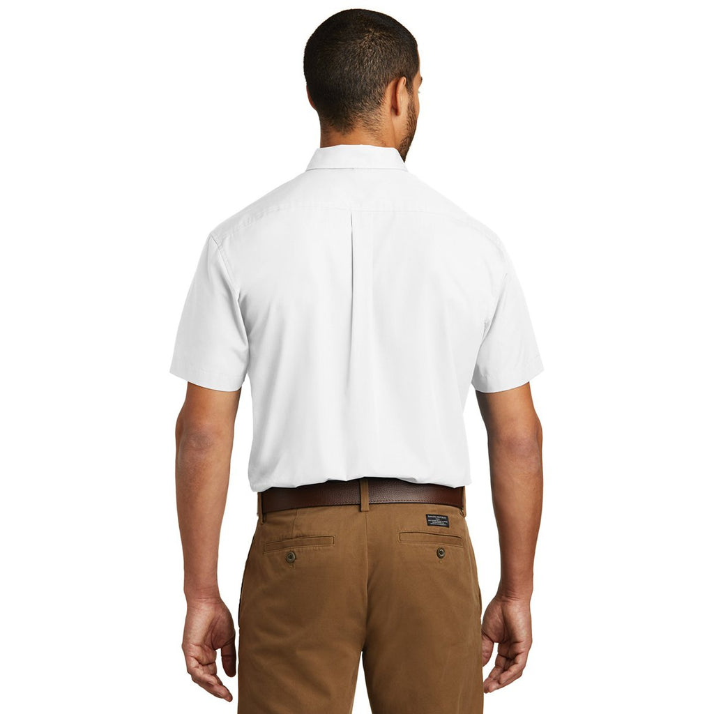 Port Authority Men's White Short Sleeve Carefree Poplin Shirt