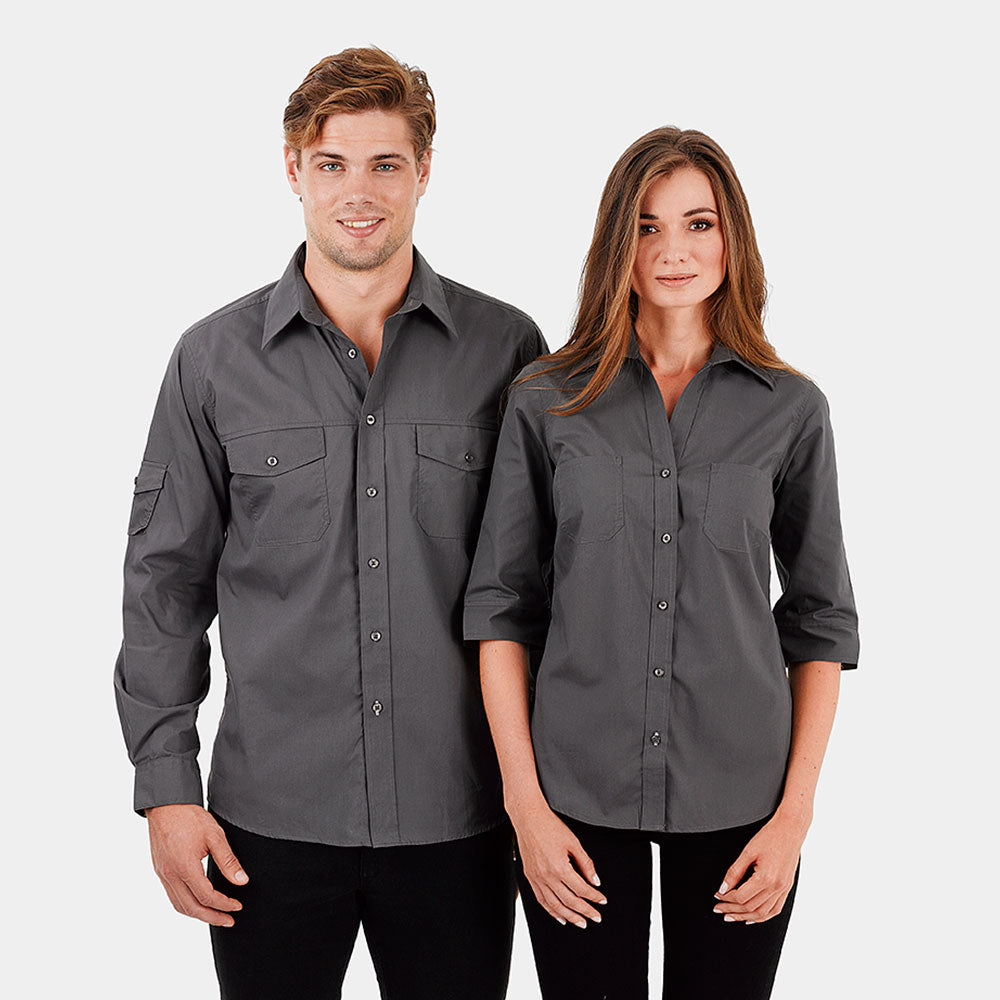 Identitee Women's Gun Metal Harley 3/4 Sleeve Shirt