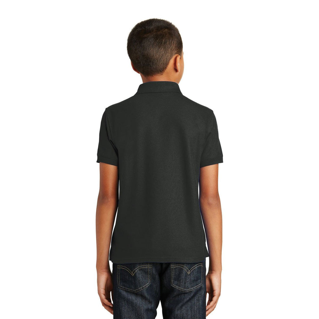 Port Authority Youth Deep Black Core Classic Pique Polo