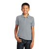 Port Authority Youth Gusty Grey Core Classic Pique Polo