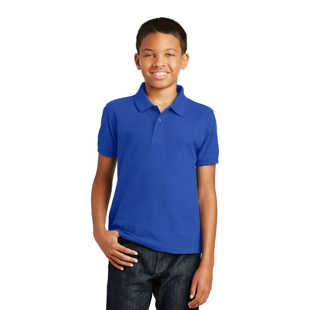 Port Authority Youth True Royal Core Classic Pique Polo