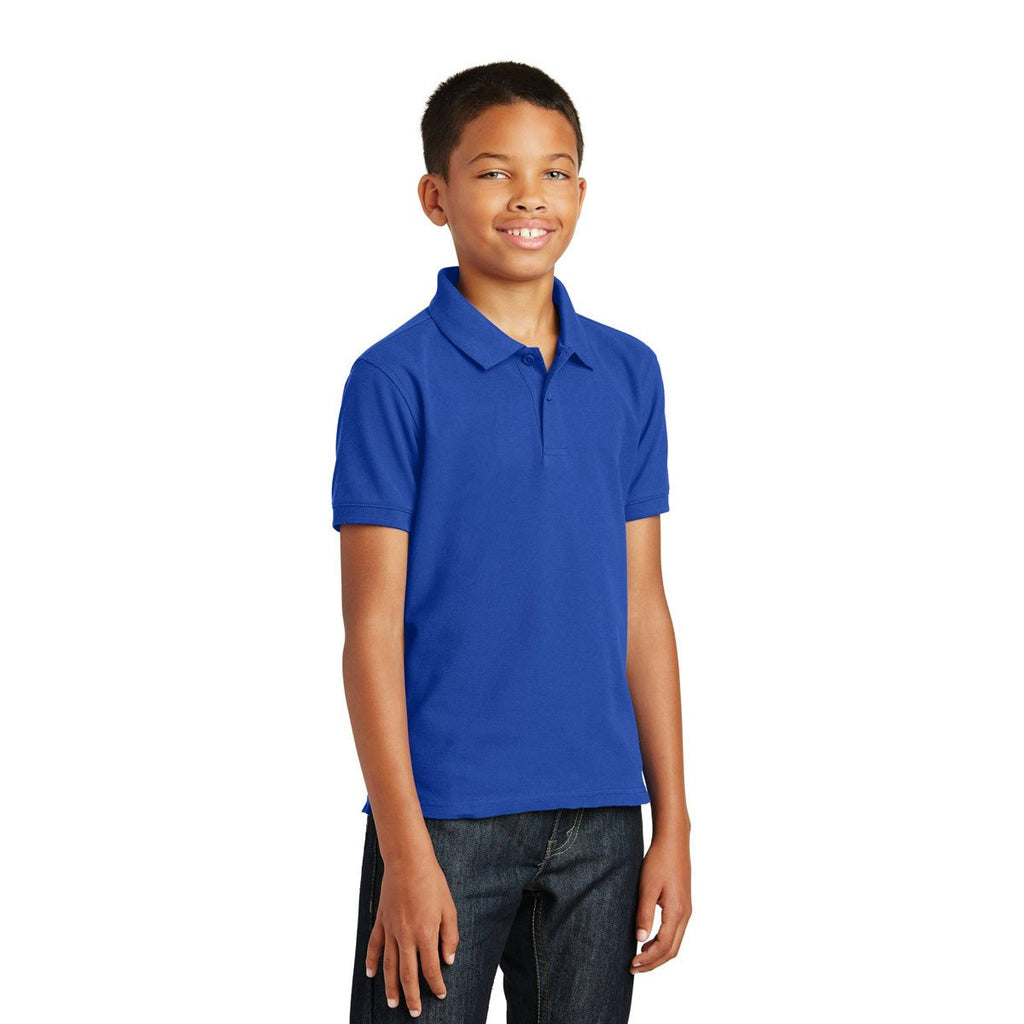 Port Authority Youth True Royal Core Classic Pique Polo