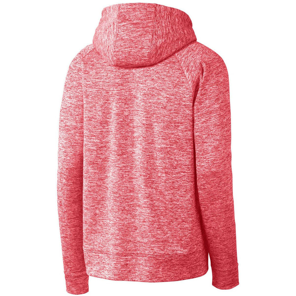 Sport-Tek Youth Deep Red Electric Heather PosiCharge Fleece Hooded Pullover