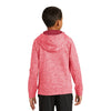 Sport-Tek Youth Deep Red Electric Heather PosiCharge Fleece Hooded Pullover