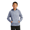 Sport-Tek Youth True Navy Electric Heather PosiCharge Fleece Hooded Pullover