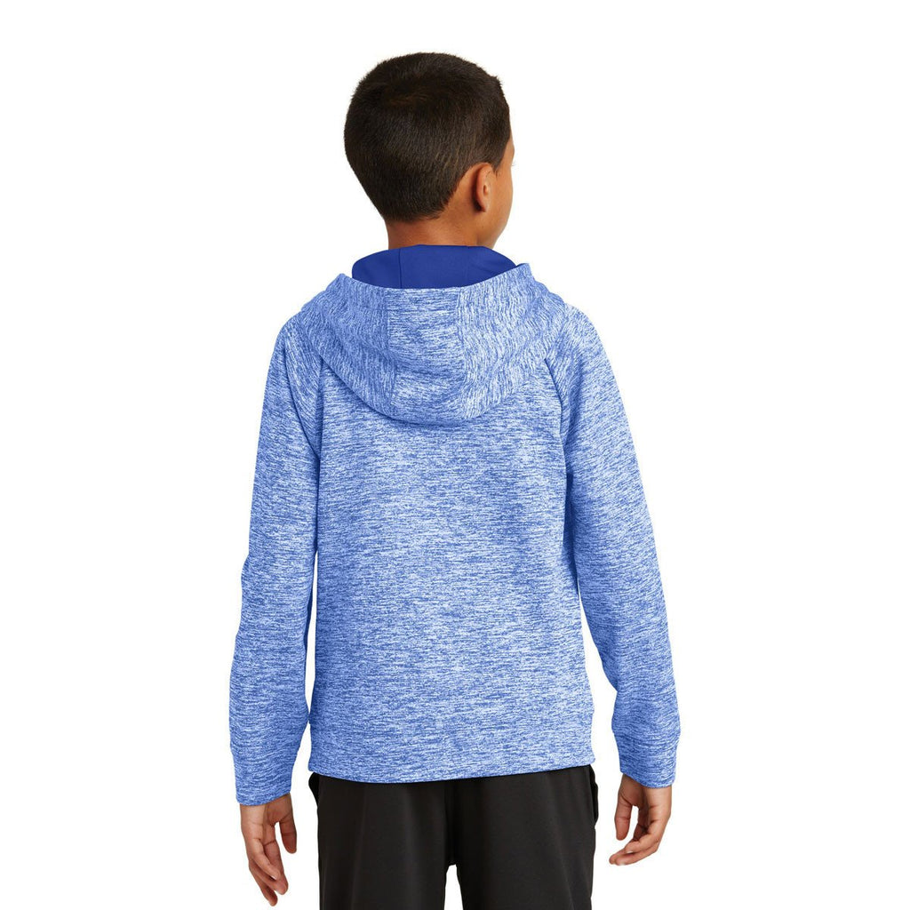 Sport-Tek Youth True Royal Electric Heather PosiCharge Fleece Hooded Pullover