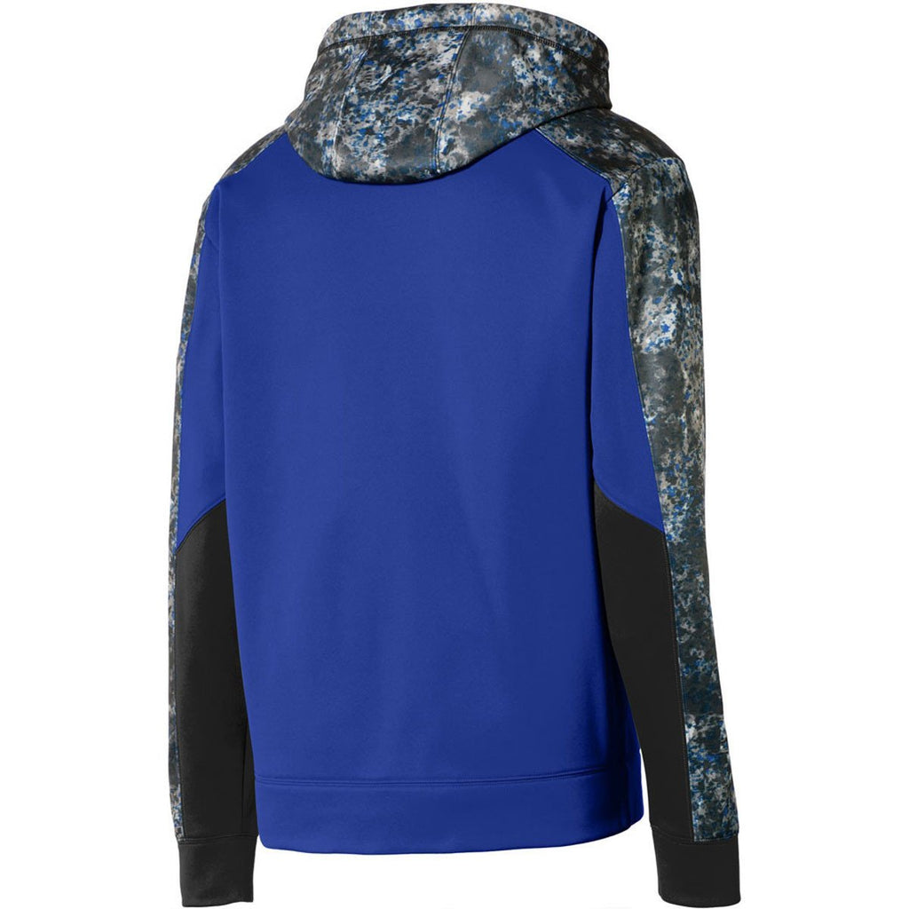 Sport-Tek Youth True Royal/True Royal Sport-Wick Mineral Freeze Fleece Colorblock Hooded Pullover