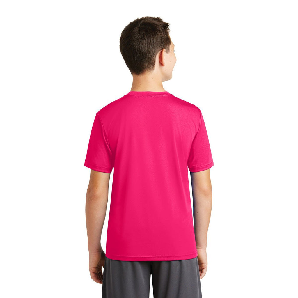 Sport-Tek Youth Pink Raspberry PosiCharge Tough Tee