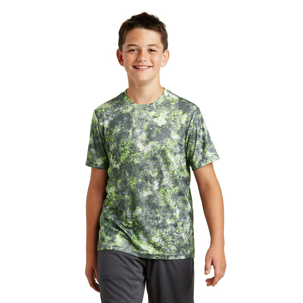 Sport-Tek Youth Lime Shock Mineral Freeze Tee