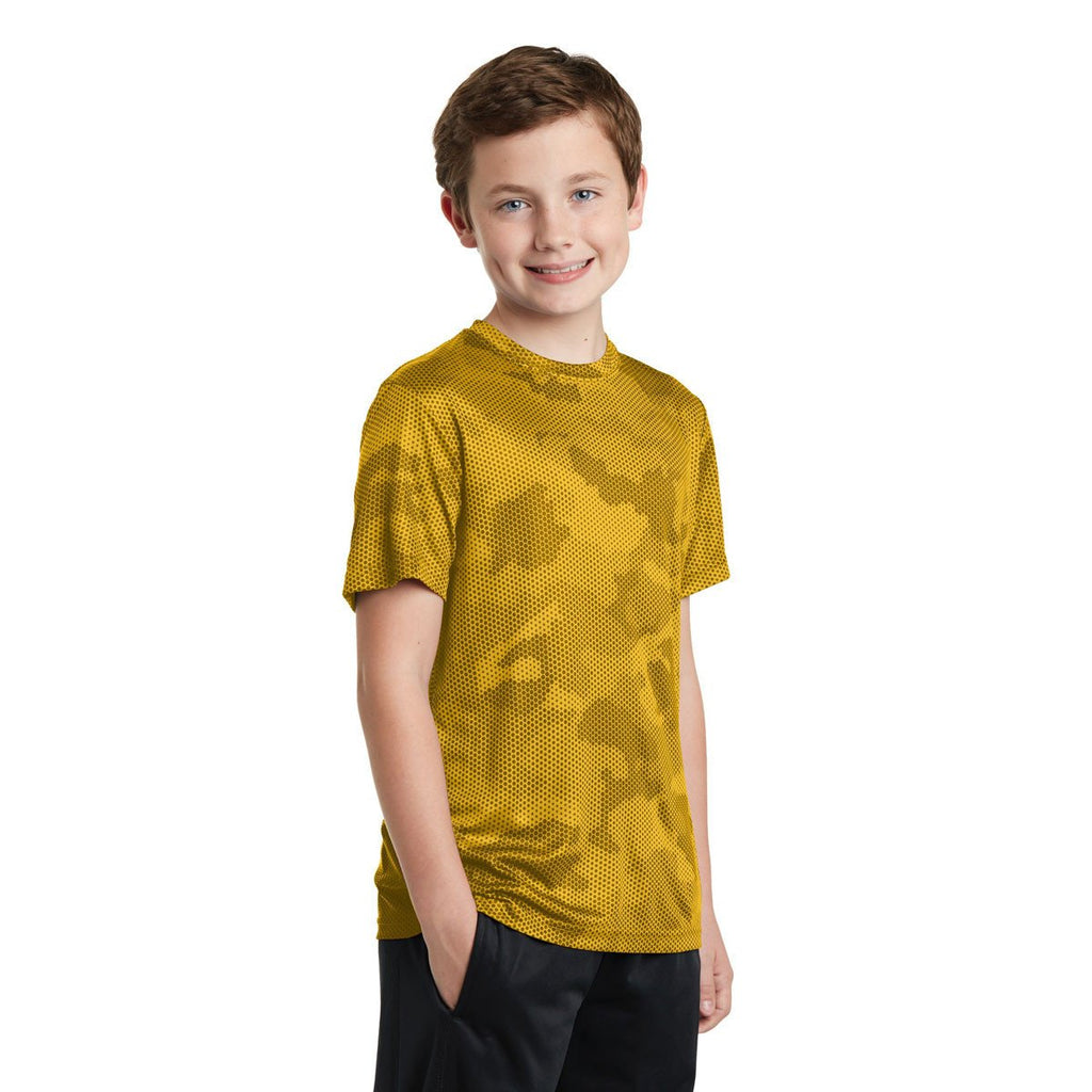 Sport-Tek Youth Gold CamoHex Tee