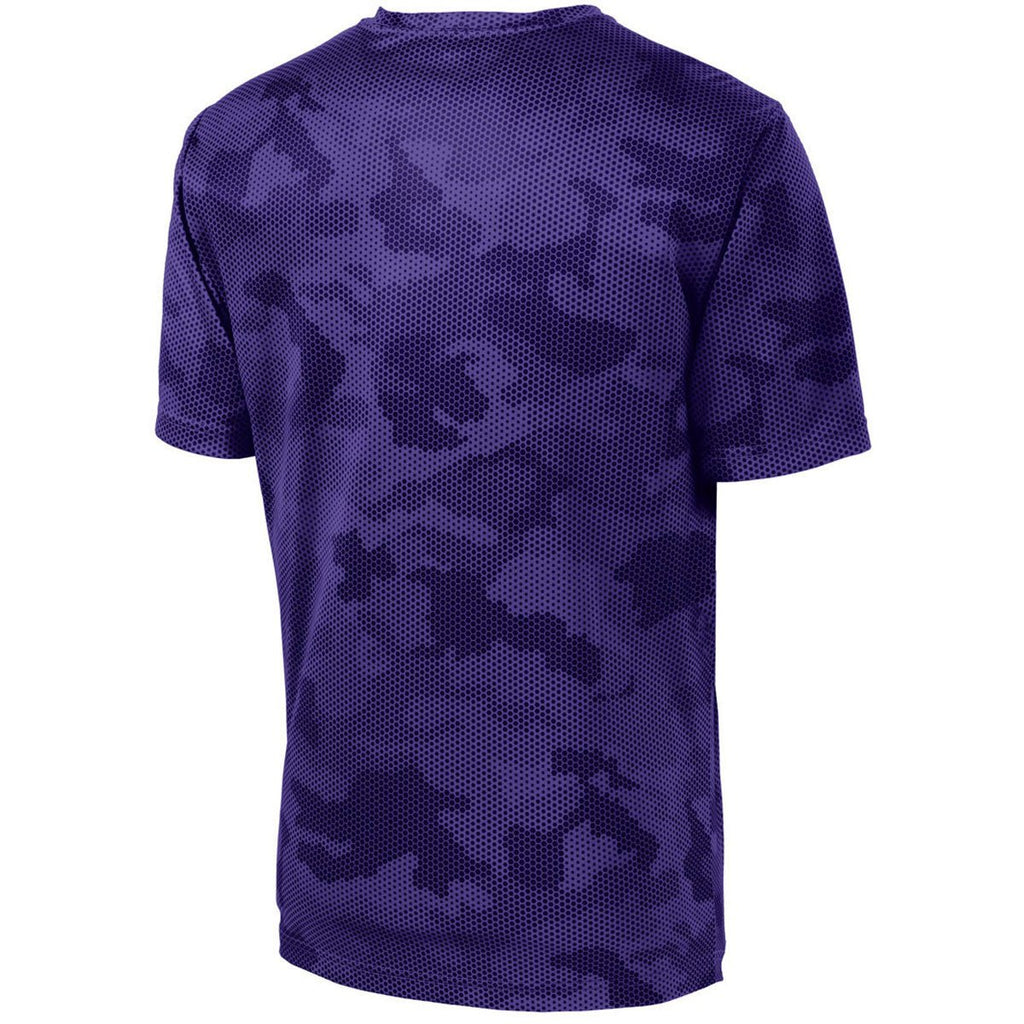 Sport-Tek Youth Purple CamoHex Tee